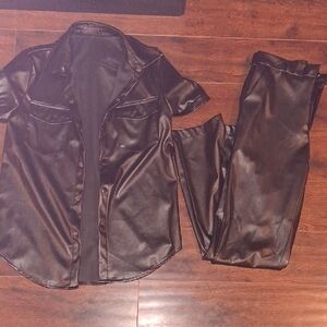 Manfinity Black Two-Piece Shirt and Pants Set